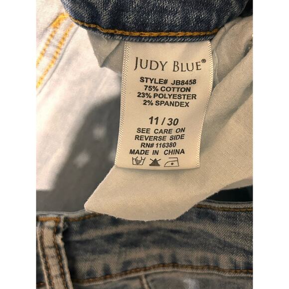 Judy Blue Tulip Hem Mid Rise Skinny Fit Jeans Size 11/30 JB8458 Casual Stretch - Picture 3 of 9